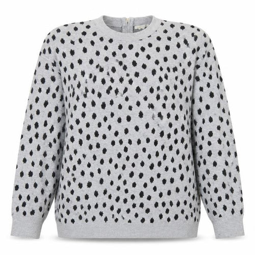 H&M Womens Grey Animal Print Cotton Crew Neck Jumper Size 8