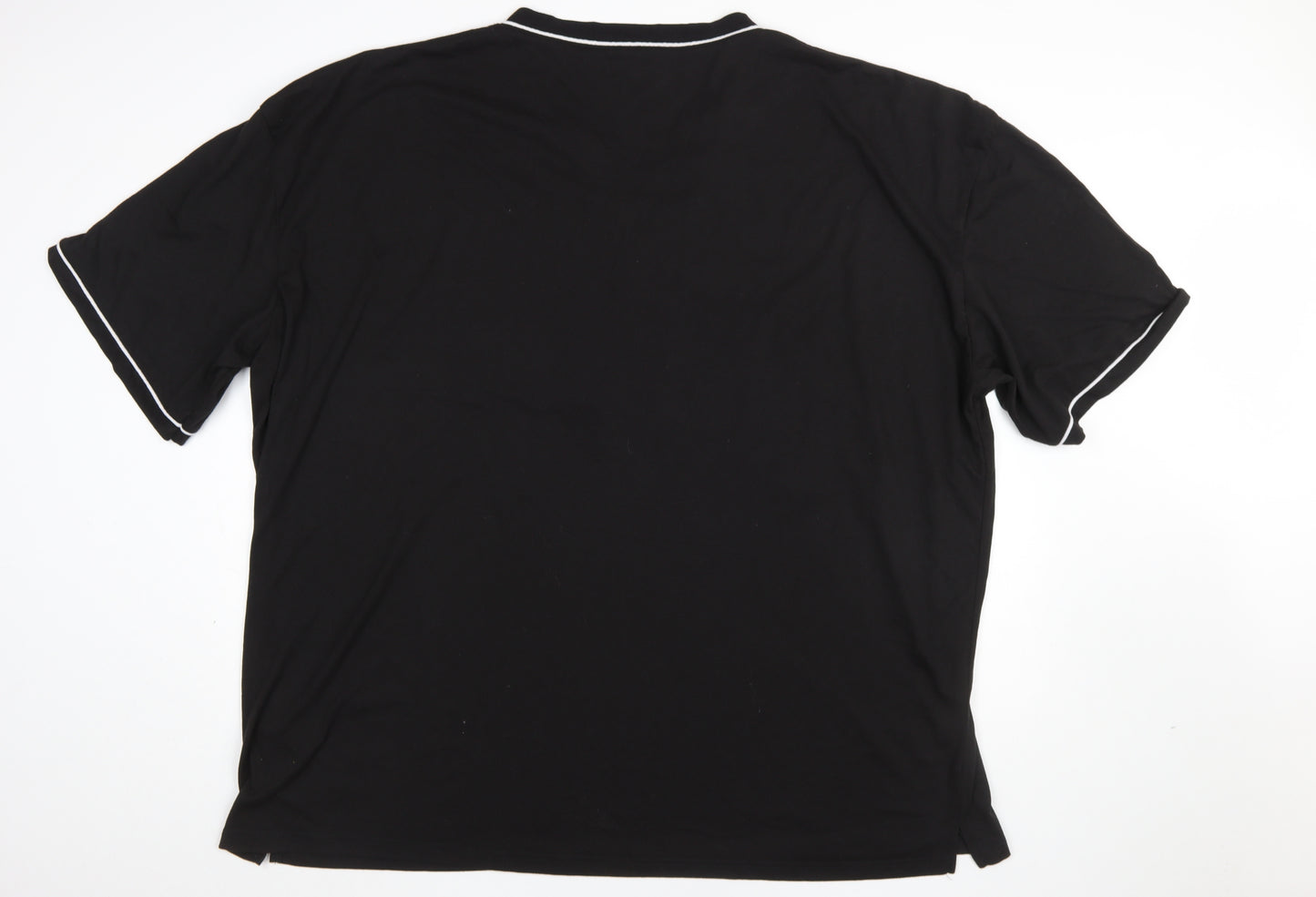 boohooMAN Men's Black 4XL Homme V-Neck Short Sleeve T-Shirt