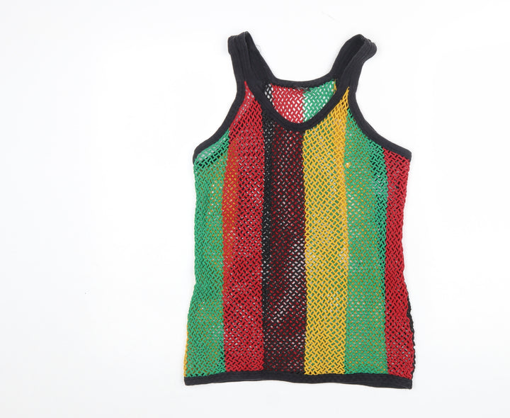 SPI Crystal Knit Wear Womens Multicoloured Striped Cotton Tank Top L