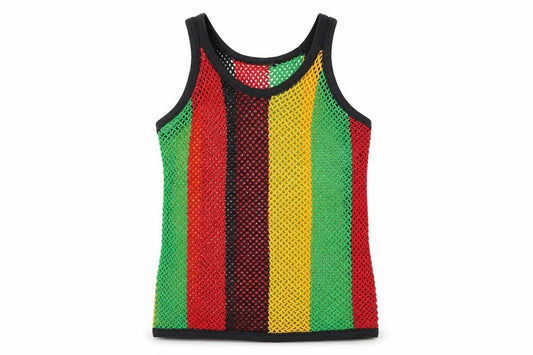 Front view of SPI Crystal Knit Wear women’s multicoloured striped cotton tank top l