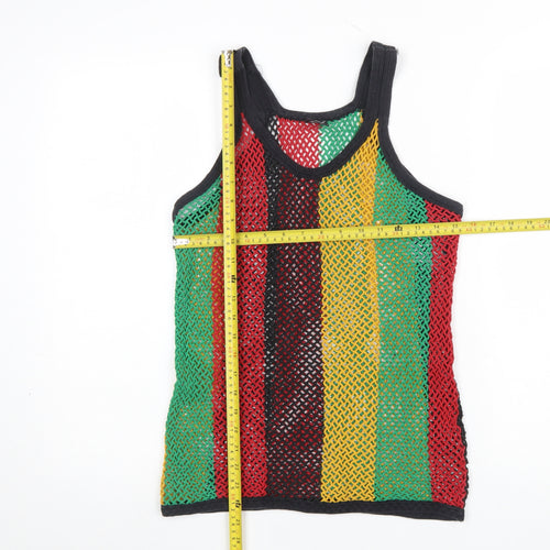 SPI Crystal Knit Wear Womens Multicoloured Striped Cotton Tank Top L