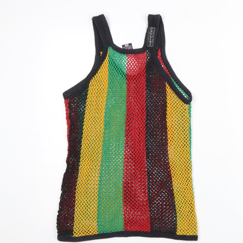 SPI Crystal Knit Wear Womens Multicoloured Striped Cotton Tank Top L