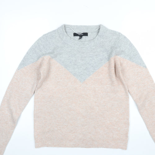 Vero Moda Women's Grey Beige Knit Pullover Jumper Size S