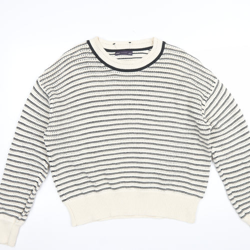 Marks and Spencer Womens Multicoloured L Striped Crew Neck Cotton Jumper