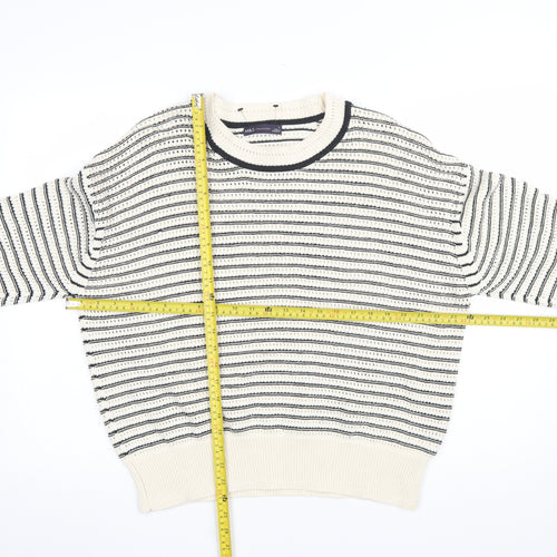 Marks and Spencer Womens Multicoloured L Striped Crew Neck Cotton Jumper