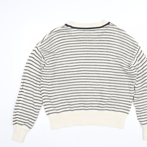Marks and Spencer Womens Multicoloured L Striped Crew Neck Cotton Jumper