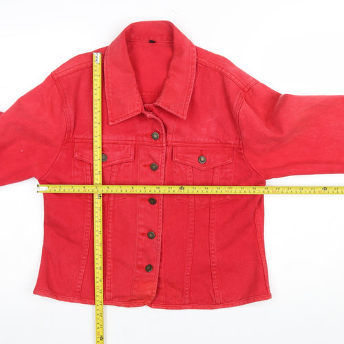 St. Bernard Women's Red Cotton Basic Denim Jacket Size 10