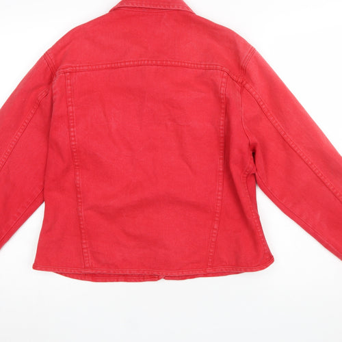 St. Bernard Women's Red Cotton Basic Denim Jacket Size 10