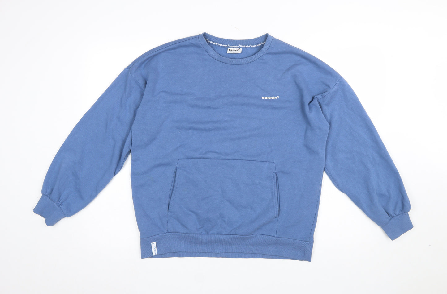 Bekkin Women's Blue Pullover Sweatshirt Cotton Blend Size M