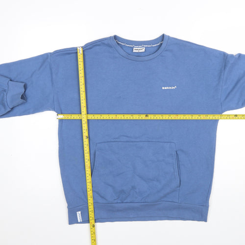 Bekkin Women's Blue Pullover Sweatshirt Cotton Blend Size M