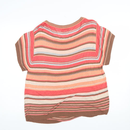 Next Women’s Multicoloured Striped Short Sleeve Viscose Jumper Size 14