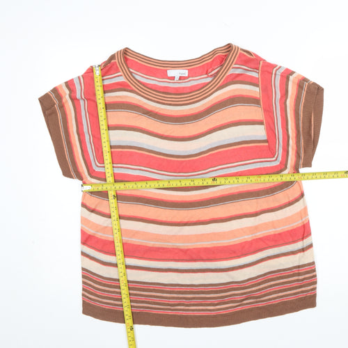 Next Women’s Multicoloured Striped Short Sleeve Viscose Jumper Size 14
