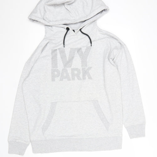 Ivy Park Women's Grey Pullover Hoodie Size M Cotton Blend