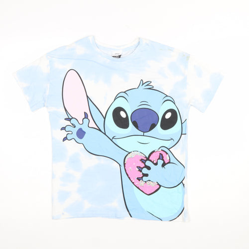 George Girls Blue Stitch Disney Graphic T-Shirt 11-12 Years