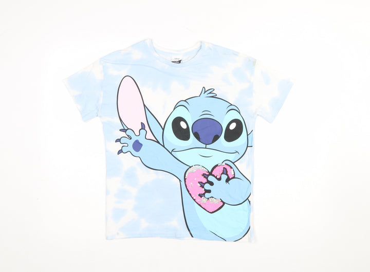 George Girls Blue Stitch Disney Graphic T-Shirt 11-12 Years