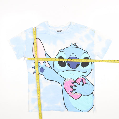 George Girls Blue Stitch Disney Graphic T-Shirt 11-12 Years