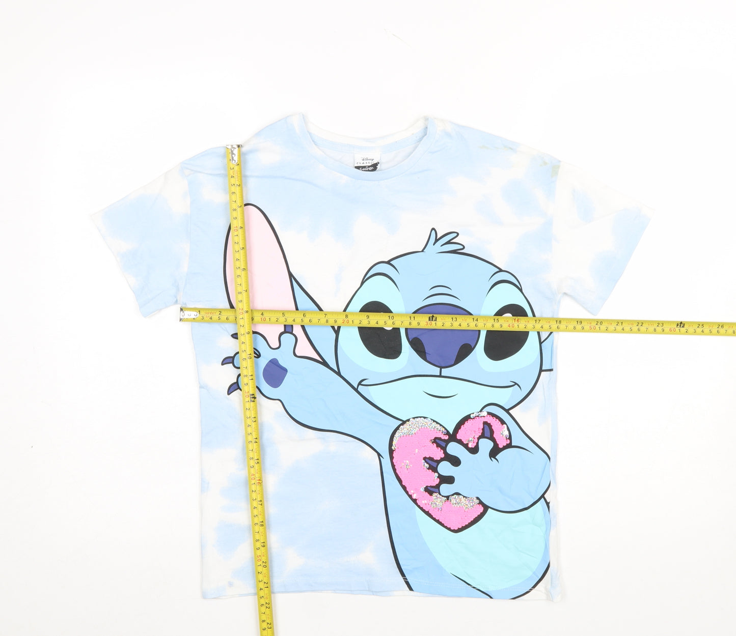 George Girls Blue Stitch Disney Graphic T-Shirt 11-12 Years