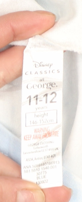 George Girls Blue Stitch Disney Graphic T-Shirt 11-12 Years
