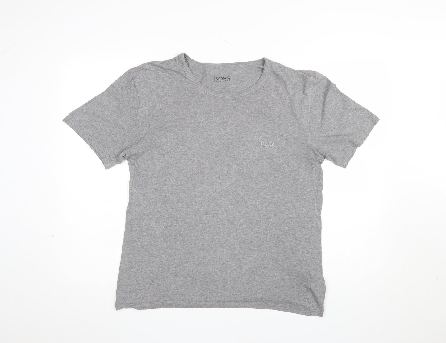 Hugo Boss Men's Grey Crew Neck Cotton T-Shirt Size L Classic Fit