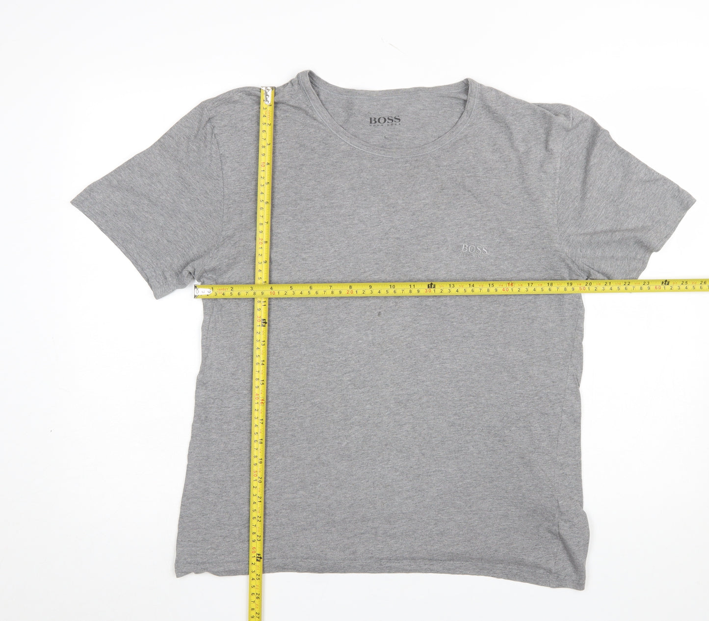 Hugo Boss Men's Grey Crew Neck Cotton T-Shirt Size L Classic Fit