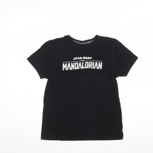 Primark Boys Black Star Wars Mandalorian T-Shirt 8-9 Years Graphic Tee
