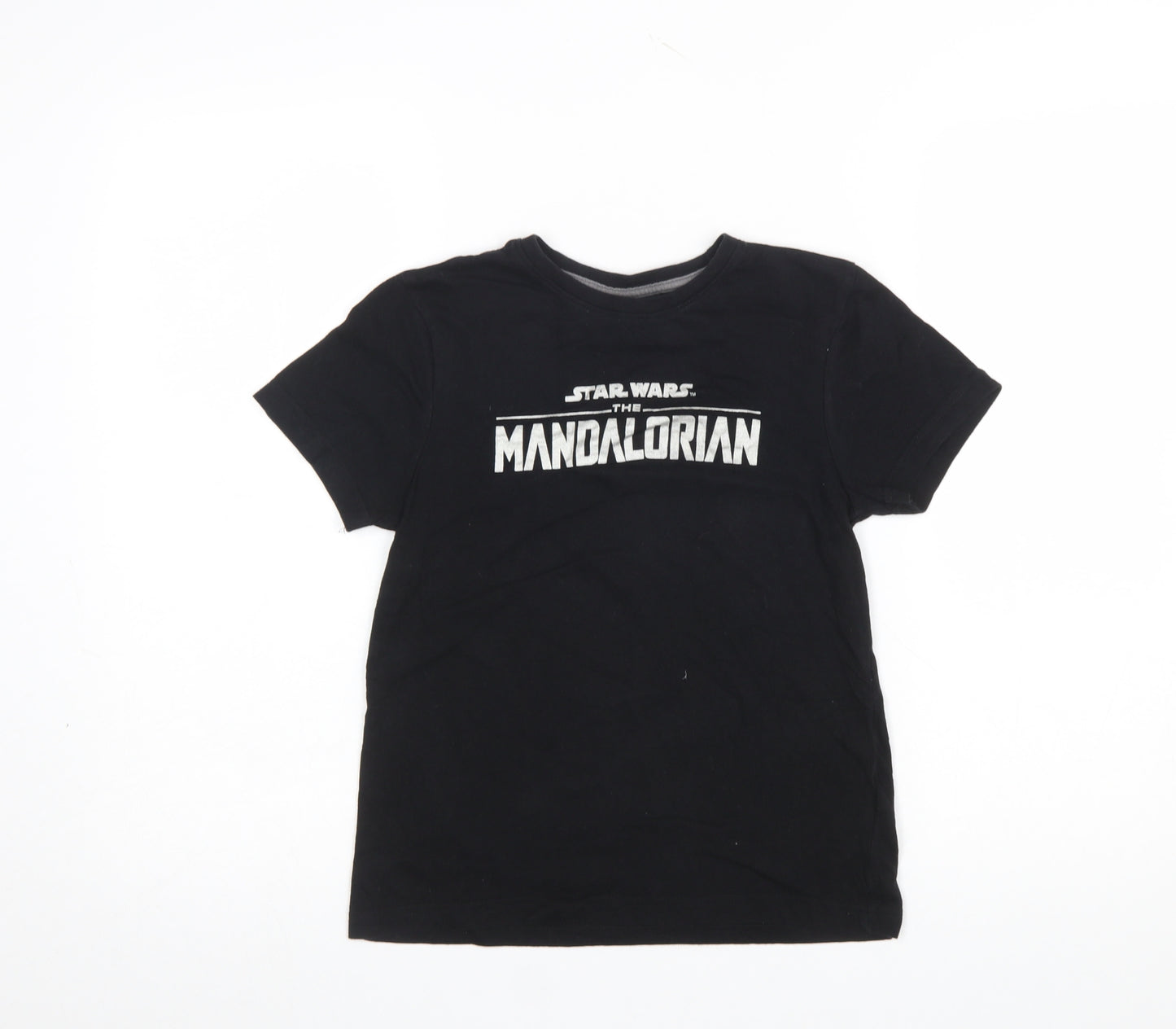 Primark Boys Black Star Wars Mandalorian T-Shirt 8-9 Years Graphic Tee