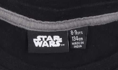 Primark Boys Black Star Wars Mandalorian T-Shirt 8-9 Years Graphic Tee