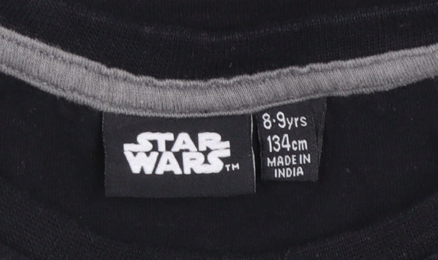 Primark Boys Black Star Wars Mandalorian T-Shirt 8-9 Years Graphic Tee