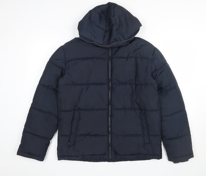 Grand & Hills Boys Blue 12-13 Years Hooded Puffer Jacket