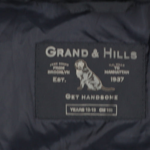 Grand & Hills Boys Blue 12-13 Years Hooded Puffer Jacket