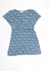 Seasalt Cornwall Womens Blue Floral Tunic Top Size 10 Bamboo Cotton