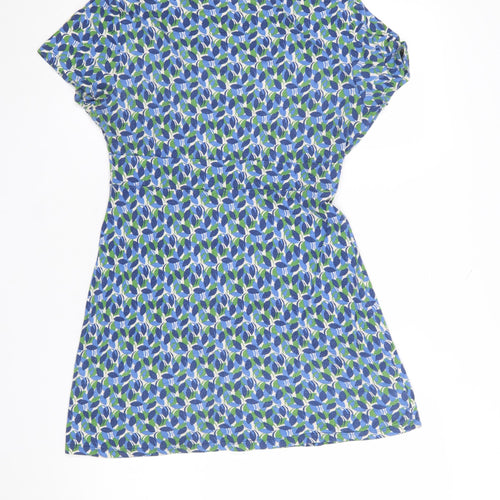 Seasalt Cornwall Womens Blue Floral Tunic Top Size 10 Bamboo Cotton