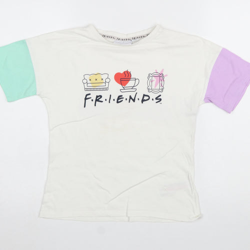 Primark Girls Multicoloured Friends Graphic Short Sleeve T-Shirt 8-9 Years