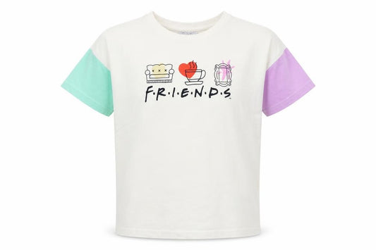 Primark Girls Multicoloured Friends Graphic Short Sleeve T-Shirt 8-9 Years