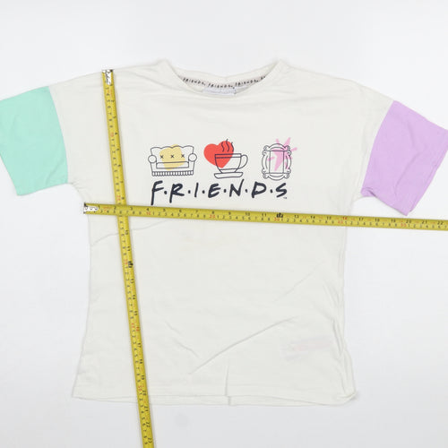 Primark Girls Multicoloured Friends Graphic Short Sleeve T-Shirt 8-9 Years