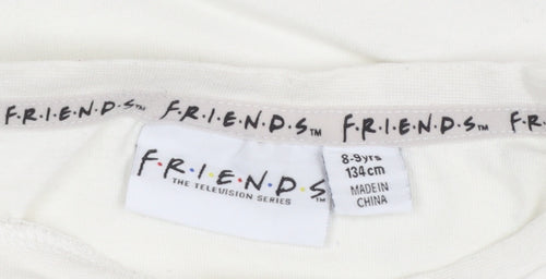 Primark Girls Multicoloured Friends Graphic Short Sleeve T-Shirt 8-9 Years