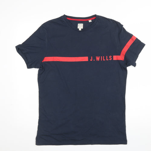 Jack Wills Mens Blue Crew Neck Short Sleeve Cotton T-Shirt S