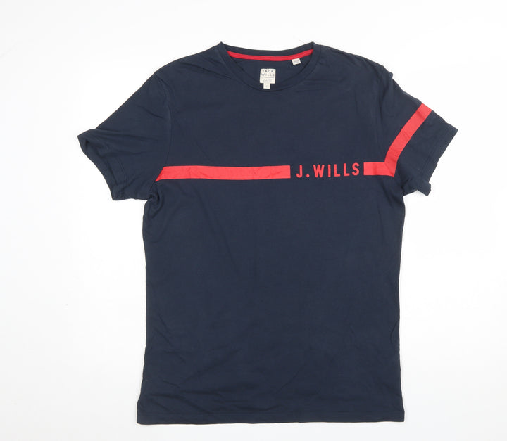 Jack Wills Mens Blue Crew Neck Short Sleeve Cotton T-Shirt S
