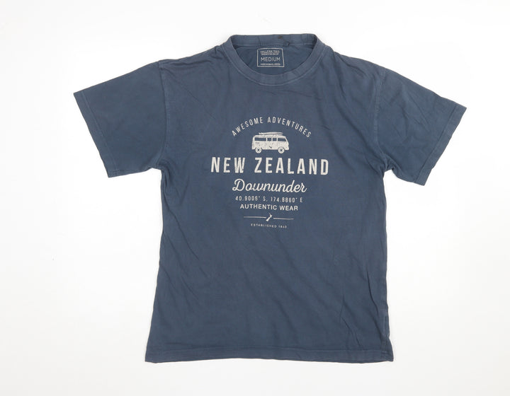 Hallifax Tees Men's Blue Medium New Zealand Graphic Cotton T-Shirt