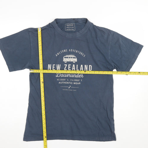 Hallifax Tees Men's Blue Medium New Zealand Graphic Cotton T-Shirt