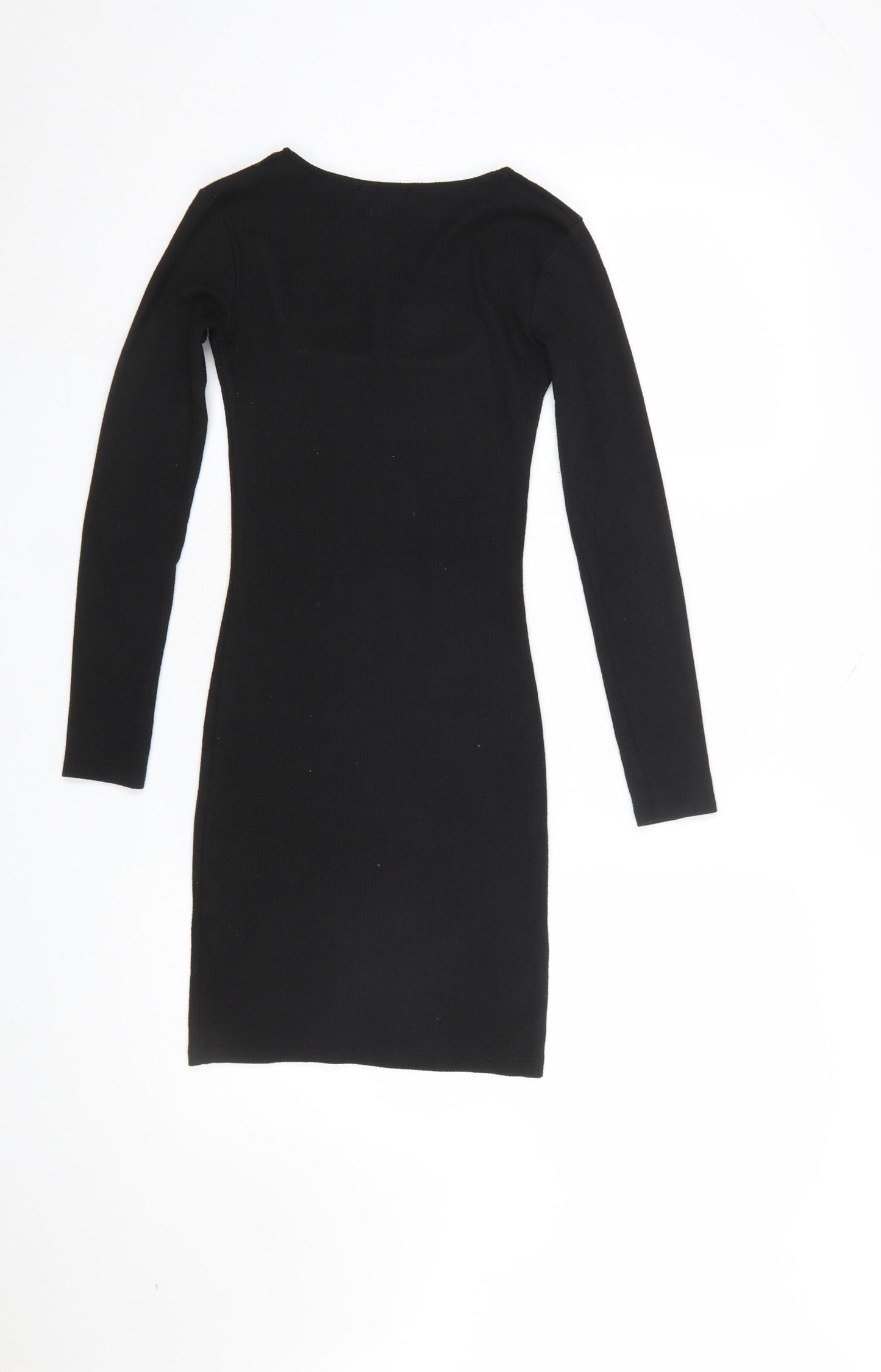 Zara Women Black Long Sleeve Bodycon Short Dress Size 10