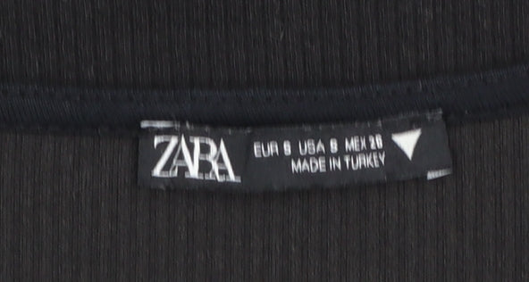 Zara Women Black Long Sleeve Bodycon Short Dress Size 10