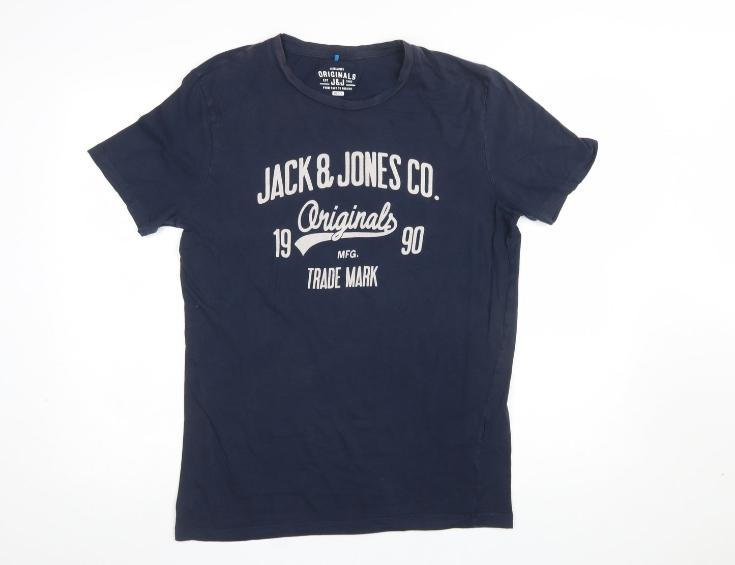 Jack & Jones Men’s Blue Graphic Print Cotton T-Shirt Size L