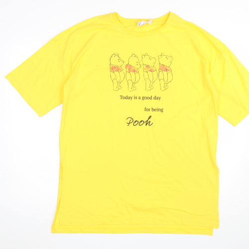 Disney Winnie The Pooh Yellow Women's Nightshirt T-Shirt Style Size 12