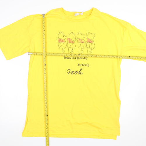 Disney Winnie The Pooh Yellow Women's Nightshirt T-Shirt Style Size 12