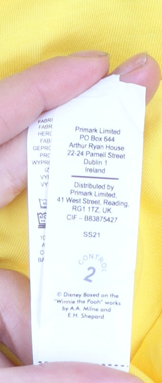 Disney Winnie The Pooh Yellow Women's Nightshirt T-Shirt Style Size 12