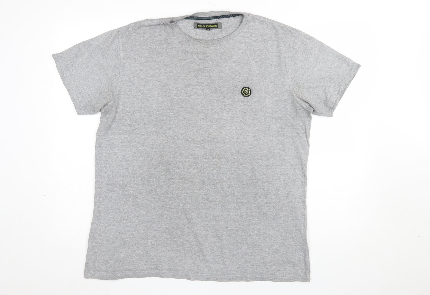 Nicholas Deakins Men's Grey XL Crew Neck Cotton T-Shirt