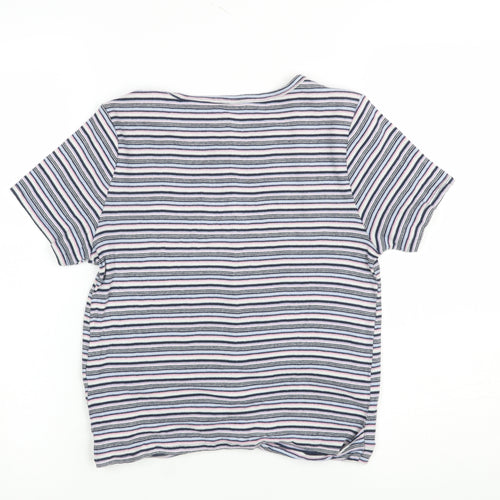 Hollister Women’s Multicoloured Striped Slim Fit Cotton T-Shirt S
