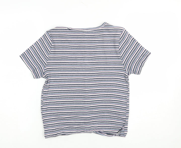 Hollister Women’s Multicoloured Striped Slim Fit Cotton T-Shirt S