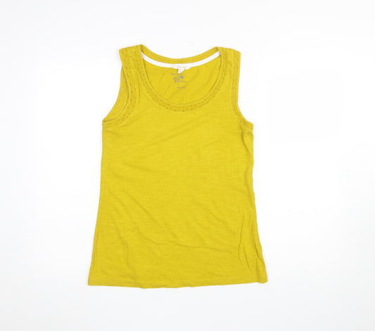 White Stuff Women’s Yellow Cotton Tank Top Size 10